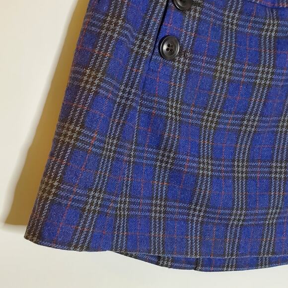 Gap purple wool blend satin lined short plaid skirt Size 1 Excellent condition - Picture 7 of 8